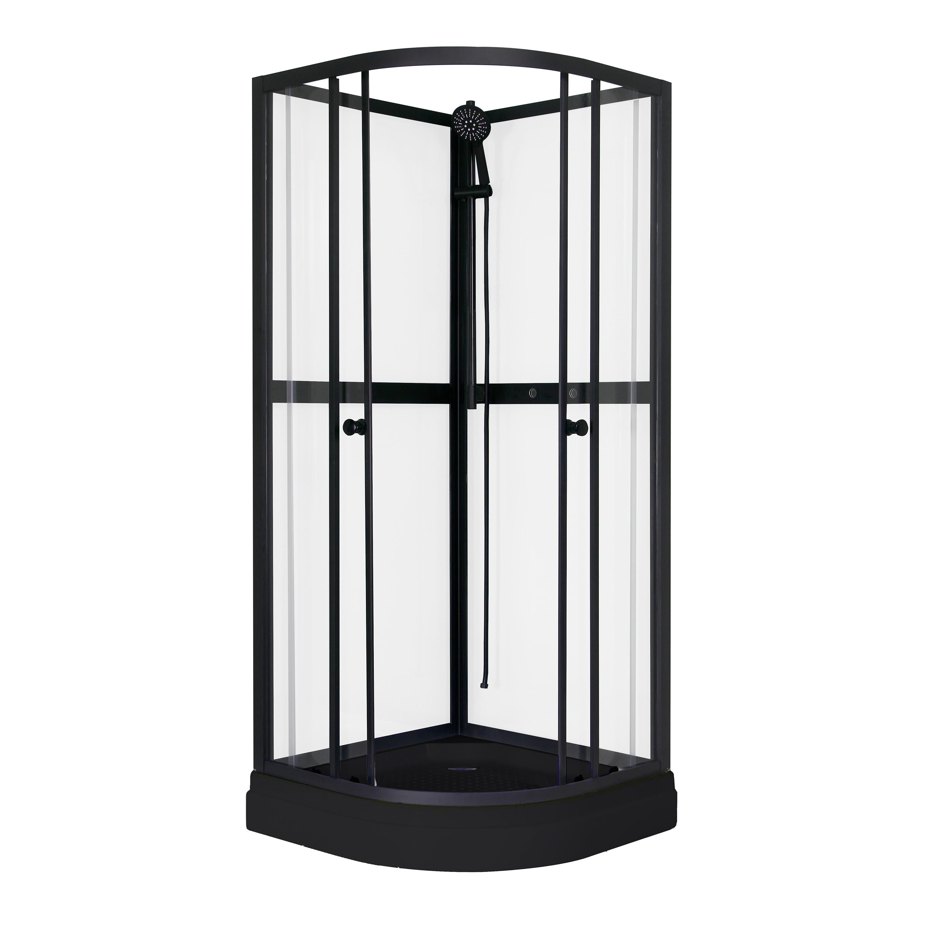 Dusjkabinett Aurora Black - 90 x 90 x 195 cm