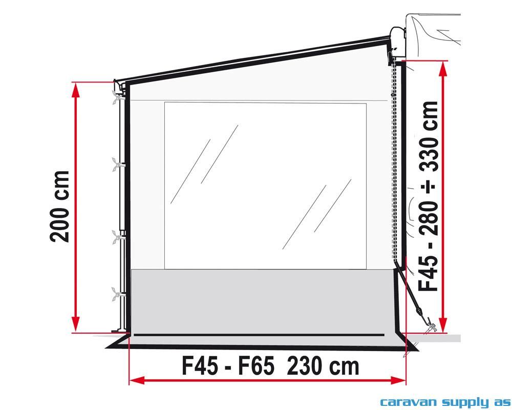 Sidevegg Side W Pro XXL F45 H:280-330 m/vindu+kapp