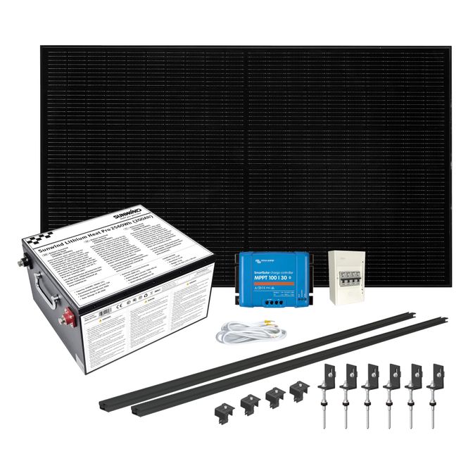 Hovedbilde Solcelleanlegg 12V, 430 watt,  Litium 200At