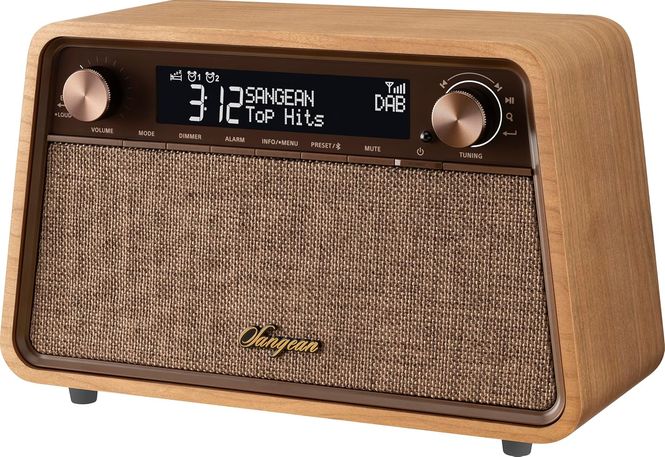 Hovedbilde DAB radio Retro Sangean trehvit WR201D, Blåtann